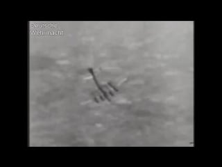 B 17 bomber going down guncamera of messerschmitt bf 109 and focke wulf 190