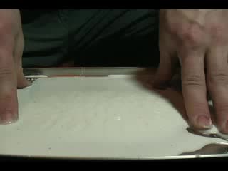 (cornstarch mixed with water) + metal sheet on top of a booming subwoofer