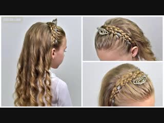 New years eve hair style ✨ headband braid hairstyle with diadema ✨ party hairstyle for girls #20