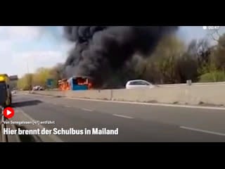 Schulbus in mailand * entführt * und * angezündet *