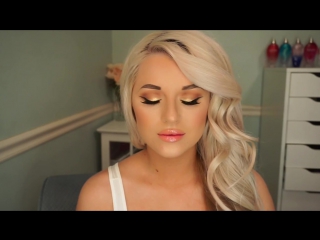 Warm neutrals with winged liner makeup tutorial