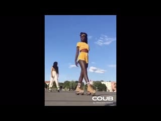 Dancing girls on roller skates