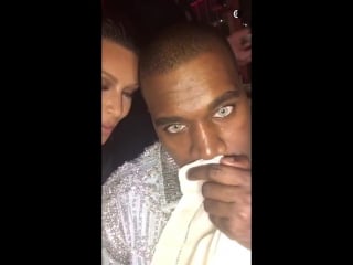 Kim kardashian snapchat with kanye wests green eyes, kylie jenner at met gala ball 2016