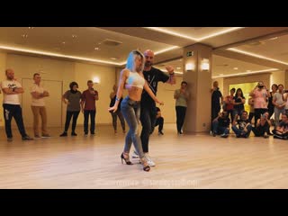 Ivo vieira and sara lópez kizomba dancing in pamplona, spain