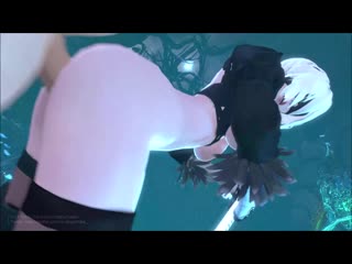 Yorha 2b "forest fantasy"; doggystyle; anal fucked; stockings 3d sex porno hentai (by scathachalter) [nierautomata]