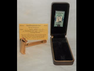 Gillette 1937 sheraton twist to open refurbished replated 24 karat gold x1