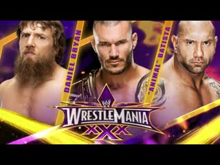 (wwe mania) randy orton vs batista vs daniel bryan wwe world heavyweight championship