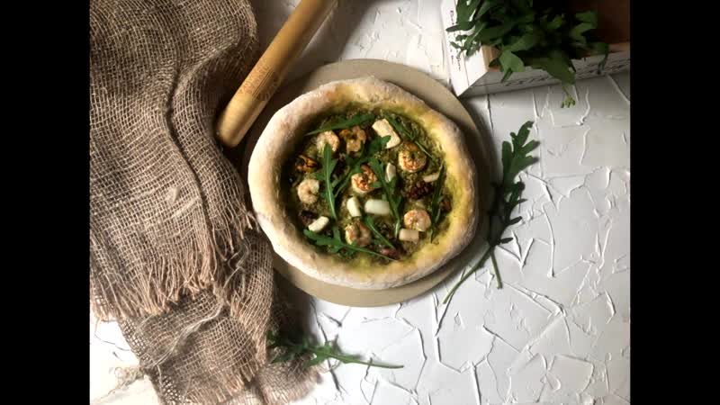 🍕 пицца с песто и морепродуктами 🍕