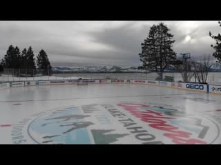 Colorado avalanche micd up for practice at lake tahoe