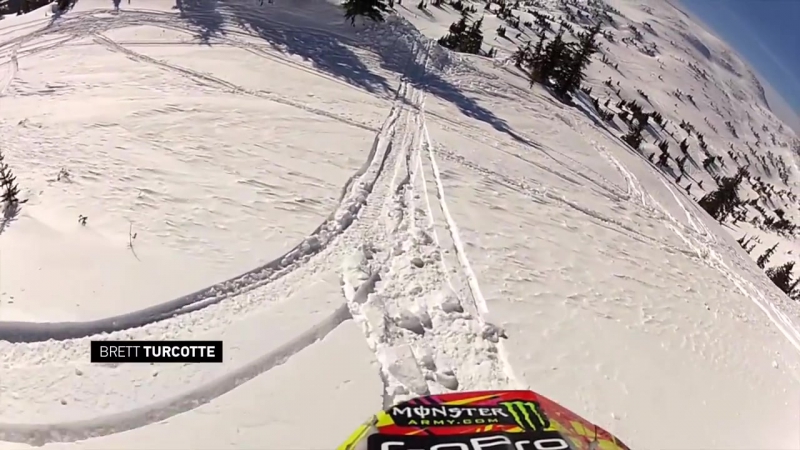 Gopro snowmobile cliff huck