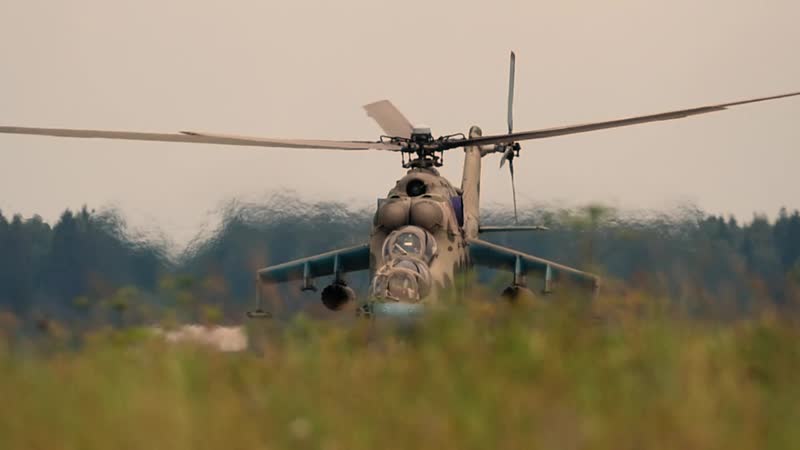 Ударный вертолёт ми 24п(ми 35п) ввс россии, кубинка, 2019 год ©видео чэнь сянюй