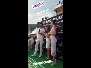 Bhbr bella hadid e tom brady no evento da tag heuer em monaco 26 de maio de 2018