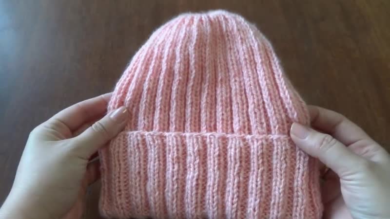 Вяжем шапку спицами резинкой 2 2