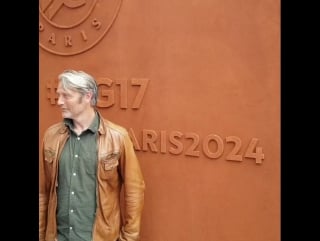 Mads mikkelsen is spotted at roland garros on june 11, 2017 in paris, france