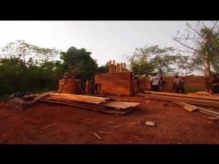 Nkabom house is prototypal ghanaian home made from mud and waste plastic