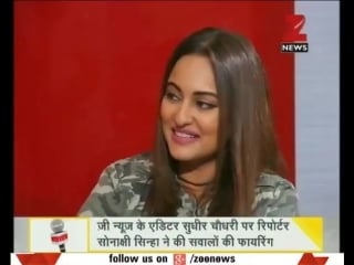 Dna actress sonakshi sinha turns journalist to interview sudhir chaudhary