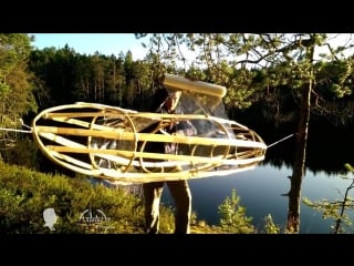 Самодельная прозрачная байдарка из веток и пленки homemade stretch wrap kayak