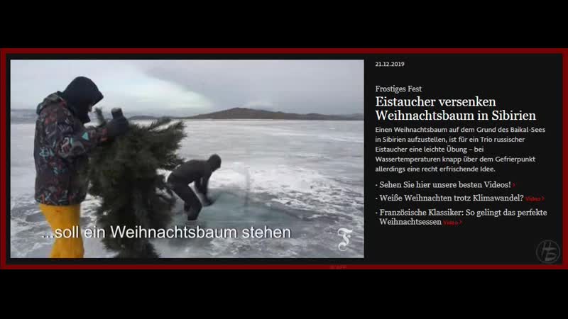 Устаноа елки на дне озера байкал