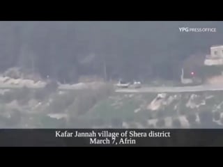 Пикапа протурецких боевиков из птрк курдами ypg, район кантона африн