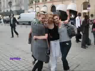 Natasha poly, anna selezneva, alyona osmanova & olga sherer after valentino haute couture fw08 show in paris