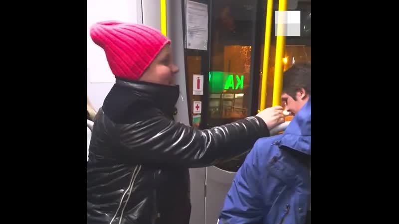 Драка в автобусе, гей против сумасшедшей