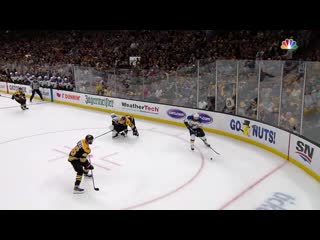 David krejci sprawls in the crease to rob alex pietrangelo of a sure goal