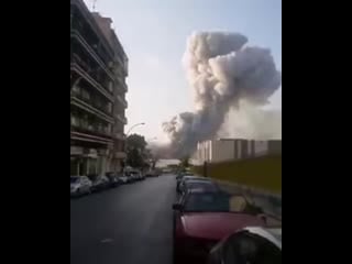 Beirut explosion, lebabon aug / 4th / 2020 video taken ca 1km away from the lebanon blast, buildings obliterated #2