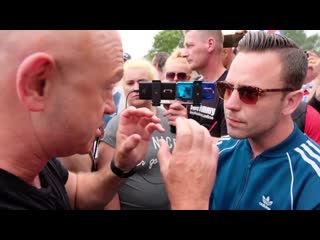 Danny tommo vs ross kemp at tommy robinson's prison demo