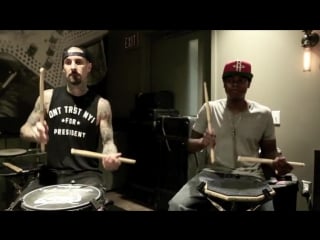 Chopping it up backstage in la