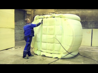 Распакоа поролона на фабрике mz5 group