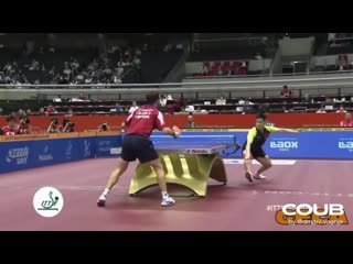 Fan's table tennis trickshot