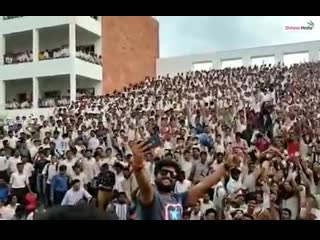 Selfie time with the lovely crowd!! natural star #nani reveived huge love & response from vvit college, guntur