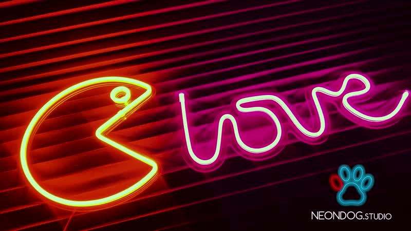Неон porn video – Гибкий неон pac man love