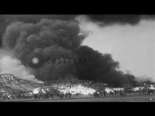 German airship hindenburg crashes and catches fire before landing at the lakehurs hd stock footage