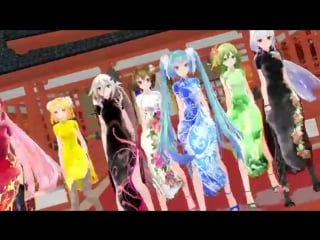 Mmd number 9 miku,luka,haku,rin,meiko,gumi,neru,teto