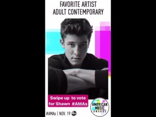 Amas 2017 shawn mendes "favourite artist adult contemporary"