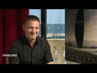 Jeremy renner on communicating with 'aliens' at palazzo del cinema on august 31, 2016 in venice, italy