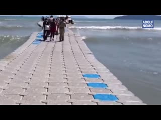 A floating walkway on the sea