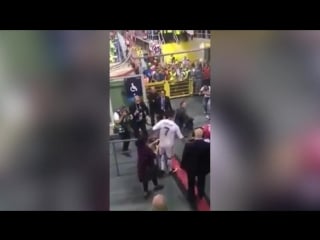 Cristiano ronaldo stops ucl celebration to visit fans 2016