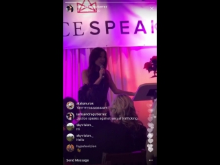 December 9 fan taken video of justin with pattie mallette at the justice speaks benefit in los angeles, california