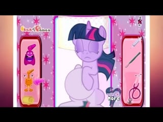 Твайлайт рожает!!! my little pony flash game