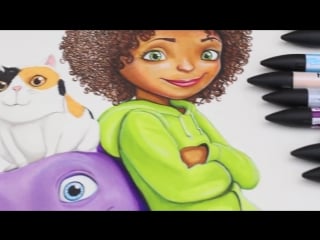 ☆ home ☆ tip pig oh drawing in pens dreamworks home promarkers animation boov