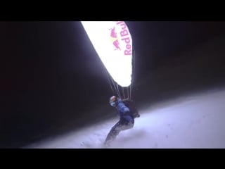 Speed riding at night in chamonix moonline