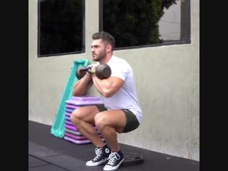 4) elevated kettlebell goblet squat 4x12 15