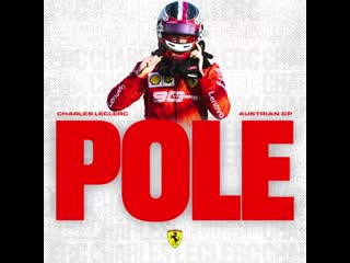 From the desert to the mountains he’s done it again! it’s pole for @charles leclerc what a lap essereferrari austriangp