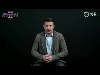 Jeremy renner sends a message to the chinese fans during his visit to shanghai, he talks about the black widow she is the best t