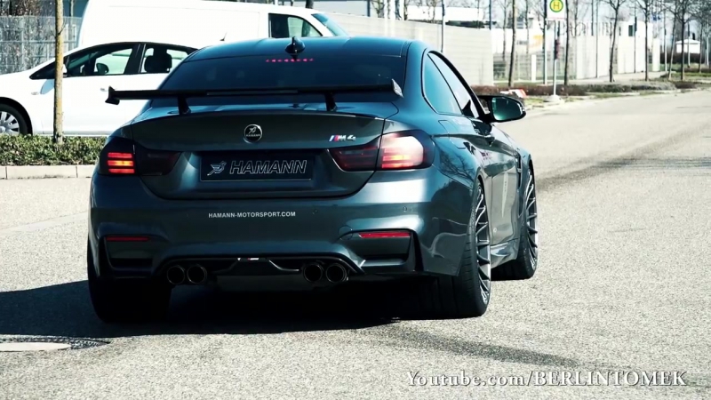 Bmw m4 hamann akrapovic sound acceleration launch control in action burnout tire smoke stage4