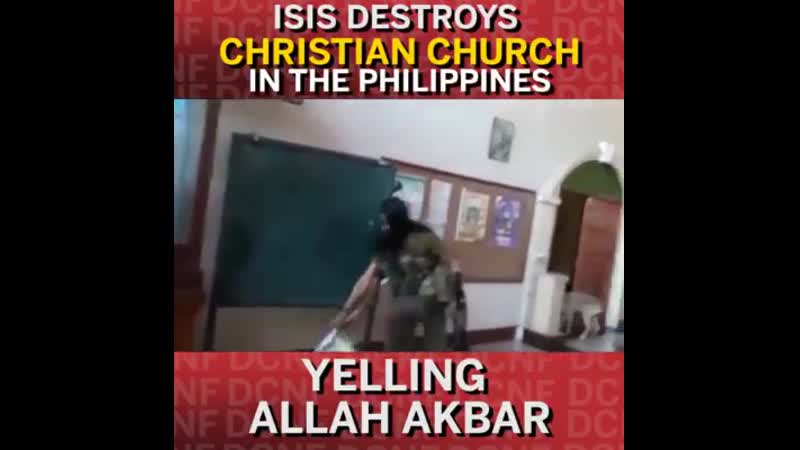 Филиппинские адепты одной миролюбивой авраамистической конфессии в костёле адептов другой авраамистической конфессии