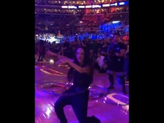 Tristin mays on instagram oh nooo they let me and @kingbach on the court again! halftime turn up with @skrillex & @diplo lots o