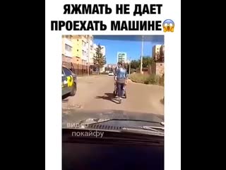 Яжмать не дает проехать машине